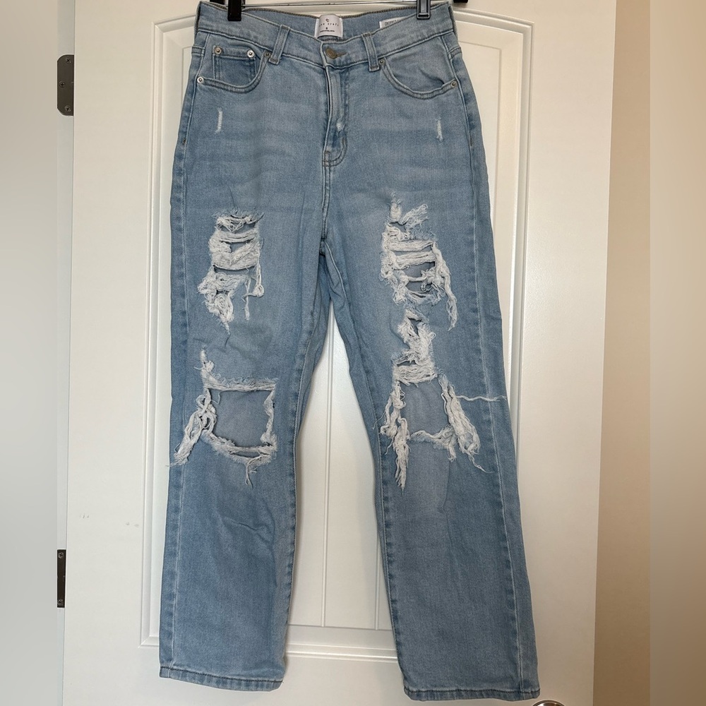 True Craft Light Blue Ripped Boyfriend Jeans